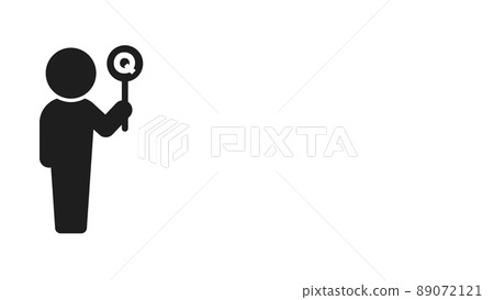 Icon of a person holding a placard with the letter Q in the alphabet-Image material of the question / question 89072121