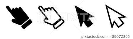Mouse cursor / pointer icon set. Index finger /... - Stock Illustration ...