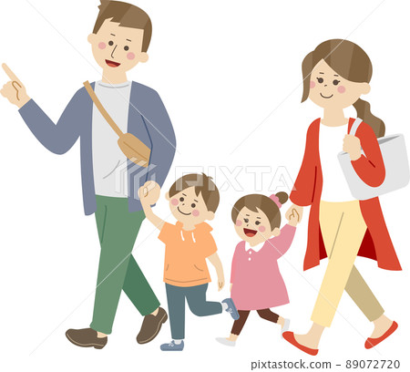 Illustration of going out with family - Stock Illustration [89072720 ...