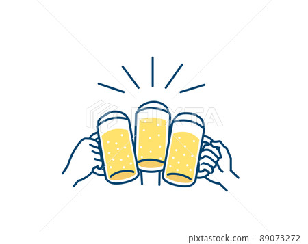 Hand toast, hand with beer mug, body parts, year-end party launch Hand toast, hand with beer mug, body parts, year-end party launch 89073272