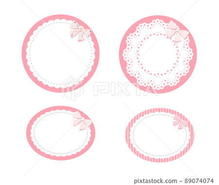 Ribbon round frame set - Stock Illustration [89074074] - PIXTA