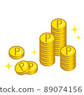 Stacked point coins 89074156