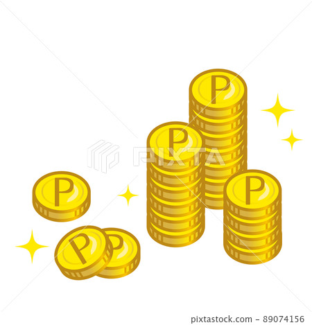 Stacked point coins Stacked point coins 89074156