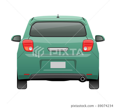 Illustration of a car seen from behind (compact car) Illustration of a car seen from behind (compact car) 89074234