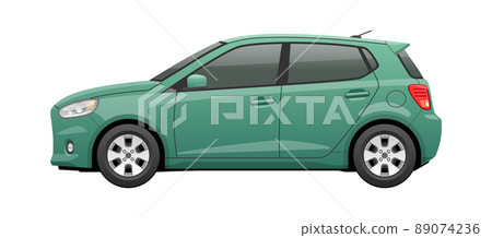 從側面看到的汽車的插圖（小型車） 89074236