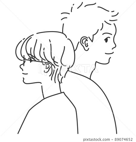男女情侶1｜線描/單色 89074652
