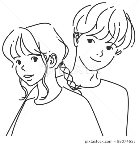 男女情侶4｜線描/單色 89074655