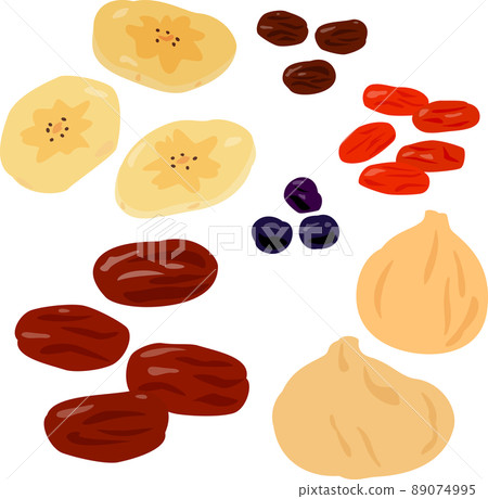 Illustration set of dried fruits 89074995