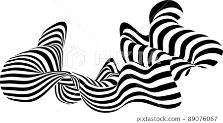 Abstract black and white stripe. Liquify Wave Line. Perspective Smooth ribbon. Abstract black and white stripe. Liquify Wave Line. Perspective Smooth ribbon. 89076067