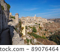 Cave ruins that shine in the blue sky Matera cityscape 89076464