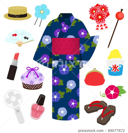 浴衣和配飾插圖集 89077872