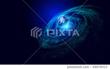 3D渲染宇宙星空漩渦地球，科學技術互聯網背景 89078423