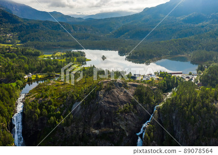 Beautiful Nature Norway. Latefossen Waterfall Odda Norway. Beautiful Nature Norway. Latefossen Waterfall Odda Norway. 89078564