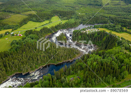 Ristafallet waterfall in the western part of Jamtland is listed as one of the most beautiful waterfalls in Sweden. 89078569
