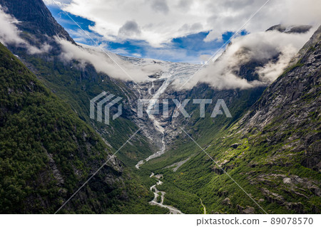 Beautiful Nature Norway natural landscape. Glacier Kjenndalsbreen. 89078570