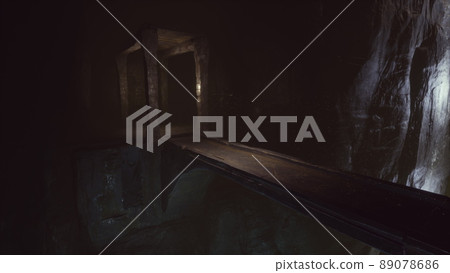 old stone bridge in underground world 89078686