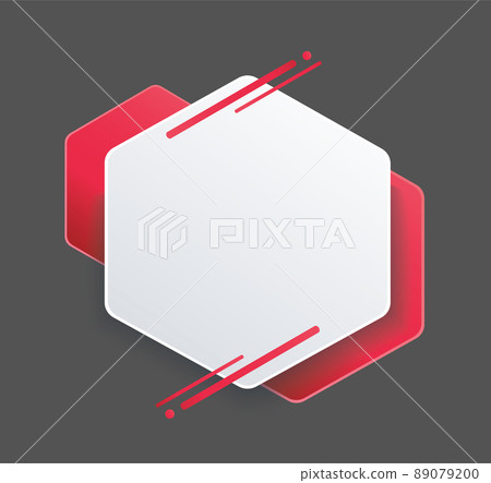 red hexagon background template vector illustration 89079200