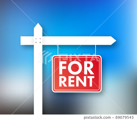 For rent sign. Real estate, advertising, house...-插圖素材 [89079543] - PIXTA圖庫