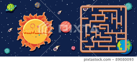 Game template with space theme background Game template with space theme background 89080093