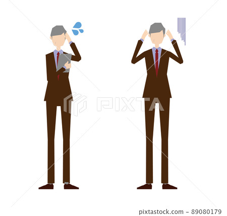 An office worker in a negative pose who is in trouble or holds his head An office worker in a negative pose who is in trouble or holds his head 89080179