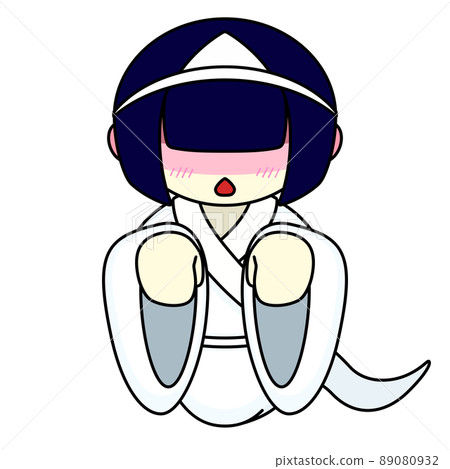 一個把臉變紅的鬼女孩的插圖 89080932