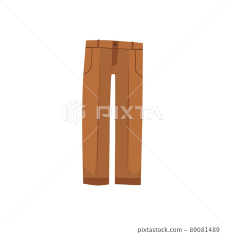 Clean ironed male trousers in flat vector illustration isolated on white 89081489
