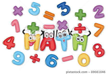 Counting numbers from zero to nine and math symbols 89081846