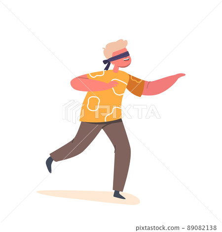 Kids Palying Blindfold Hide And Seek Stock Illustration - Download