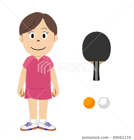 Illustration of table tennis girls Illustration of table tennis girls 89082139