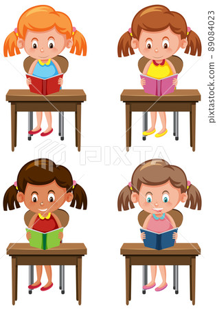 Set of reading book on school desk Set of reading book on school desk 89084023