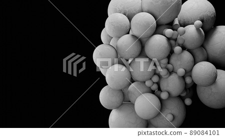 Levitating textured spheres against dark background, 3d render Levitating textured spheres against dark background, 3d render 89084101