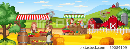 Flea market concept with fruit store Flea market concept with fruit store 89084109
