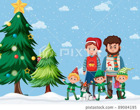 Christmas holidays with family in the snow 89084195