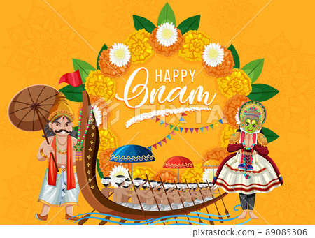 Onam Hindu harvest festival poster 89085306