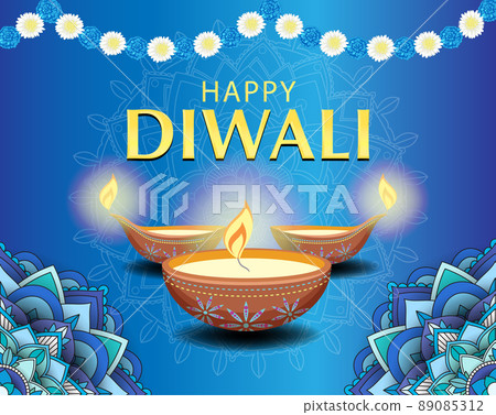Happy Diwali Indian festival banner 89085312
