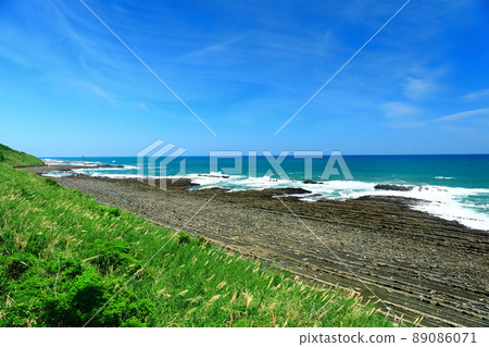 [Miyazaki Prefecture] Nichinan coast under sunny weather (Devil's Washboard) 89086071