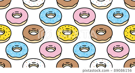 donut seamless pattern vector bake bakery bread food cartoon character chocolate strawberry scarf isolated repeat wallpaper tile background gift wrapping paper doodle illustration design clip art 89086156