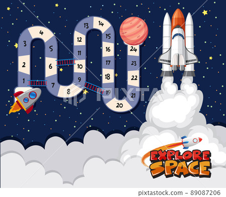 Game template with space theme background 89087206
