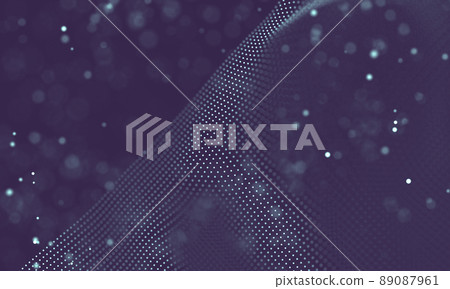 Data technology abstract futuristic illustration . Low poly shape with connecting dots and lines on dark background. 3D rendering . Big data visualization . Data technology abstract futuristic illustration . Low poly shape with connecting dots and lines on dark background. 3D rendering . Big data visualization . 89087961