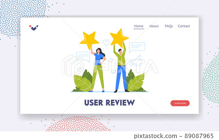 User Review Landing Page Template. Customer... - Stock Illustration ...