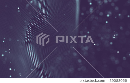 Data technology abstract futuristic illustration . Low poly shape with connecting dots and lines on dark background. 3D rendering . Big data visualization . Data technology abstract futuristic illustration . Low poly shape with connecting dots and lines on dark background. 3D rendering . Big data visualization . 89088066