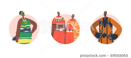 African People Pairs Set of Round Icons or Avatars, Pairs in Traditional Clothes, Isolated Male and Female Characters African People Pairs Set of Round Icons or Avatars, Pairs in Traditional Clothes, Isolated Male and Female Characters 89088068