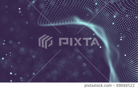 Data technology abstract futuristic illustration . Low poly shape with connecting dots and lines on dark background. 3D rendering . Big data visualization . Data technology abstract futuristic illustration . Low poly shape with connecting dots and lines on dark background. 3D rendering . Big data visualization . 89088522