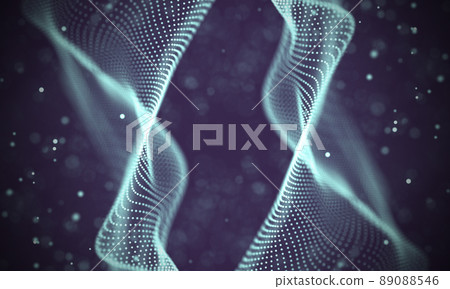 Data technology abstract futuristic illustration . Low poly shape with connecting dots and lines on dark background. 3D rendering . Big data visualization . Data technology abstract futuristic illustration . Low poly shape with connecting dots and lines on dark background. 3D rendering . Big data visualization . 89088546