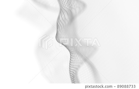 Abstract White Geometrical Background . Connection structure. Science background. Futuristic Technology HUD Element . onnecting dots and lines . Big data visualization and Business . 89088733