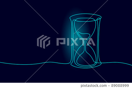 Hourglass continuous line time of life concept. Deadline present future past hours gone. Time stream flow value. Creative opportunity ideas schedule vector illustration 89088999