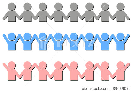 Illustration of a large number of people working together to form a team 89089053
