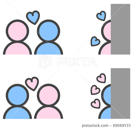 展示男女之間愛情感情和關係的插圖 展示男女之間愛情感情和關係的插圖 89089535