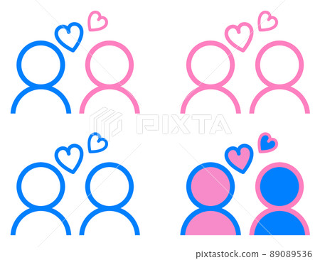 展示男女之間愛情感情和關係的插圖 89089536