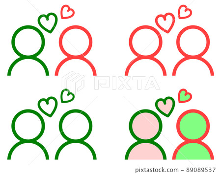 展示男女之間愛情感情和關係的插圖 89089537